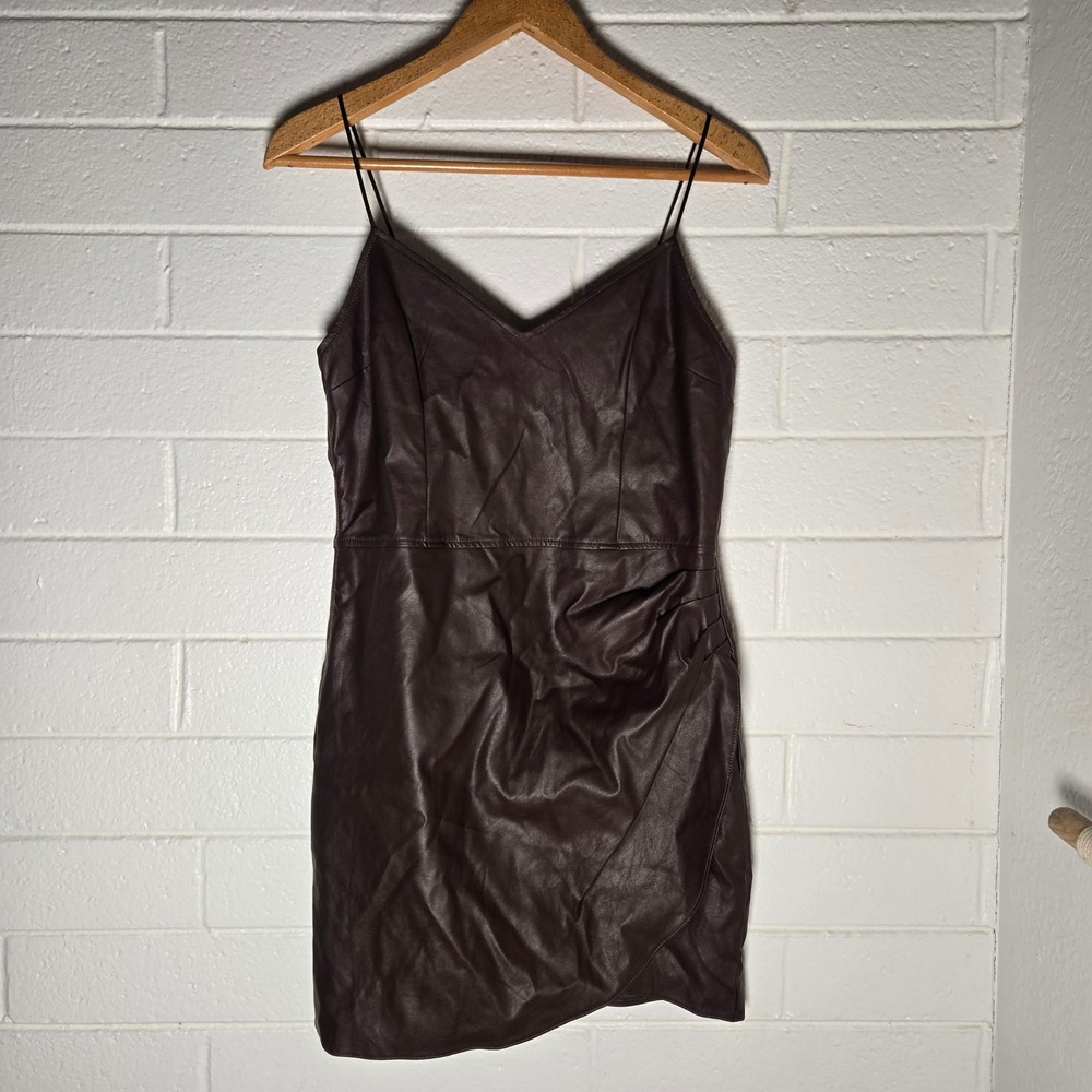 Abercrombie & Fitch Dark Brown Faux Leather Mini Dress